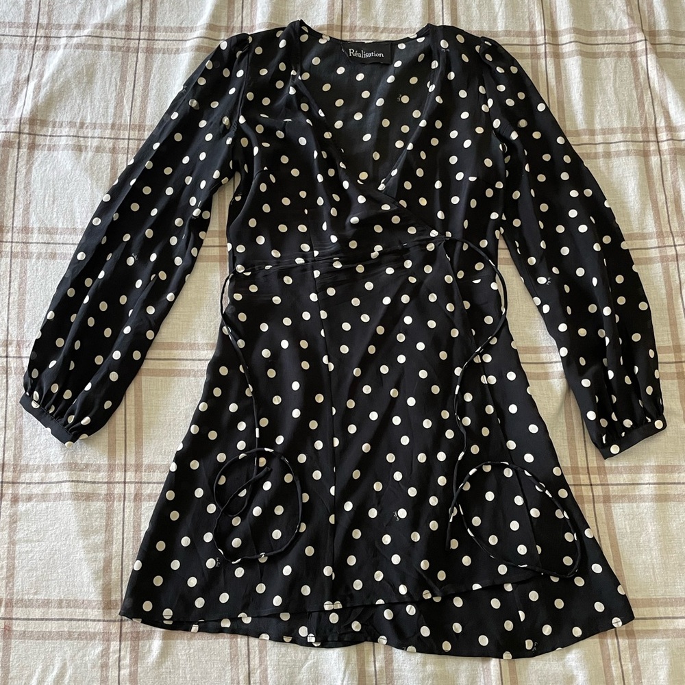 realisation par polka dot wrap dress